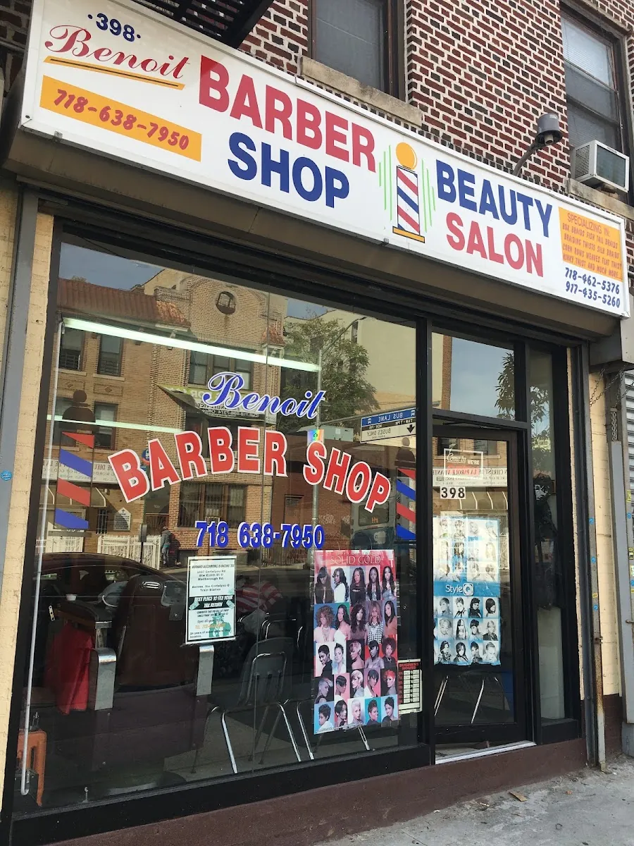Benoit Barber Shop, hair salon at 398 Rogers Avenue in Brooklyn, New York